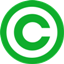 Green copyright symbol